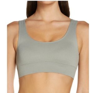SKIMS STRETCH RIB SCOOP BRALETTE in Sea Haze